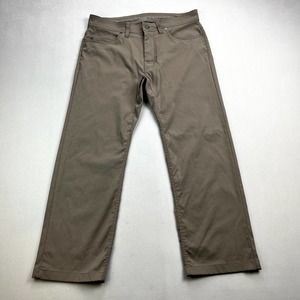 prAna Pants Mens 32 Brown Chino Slim Fit Straight Leg Stretch Outdoor Hiking